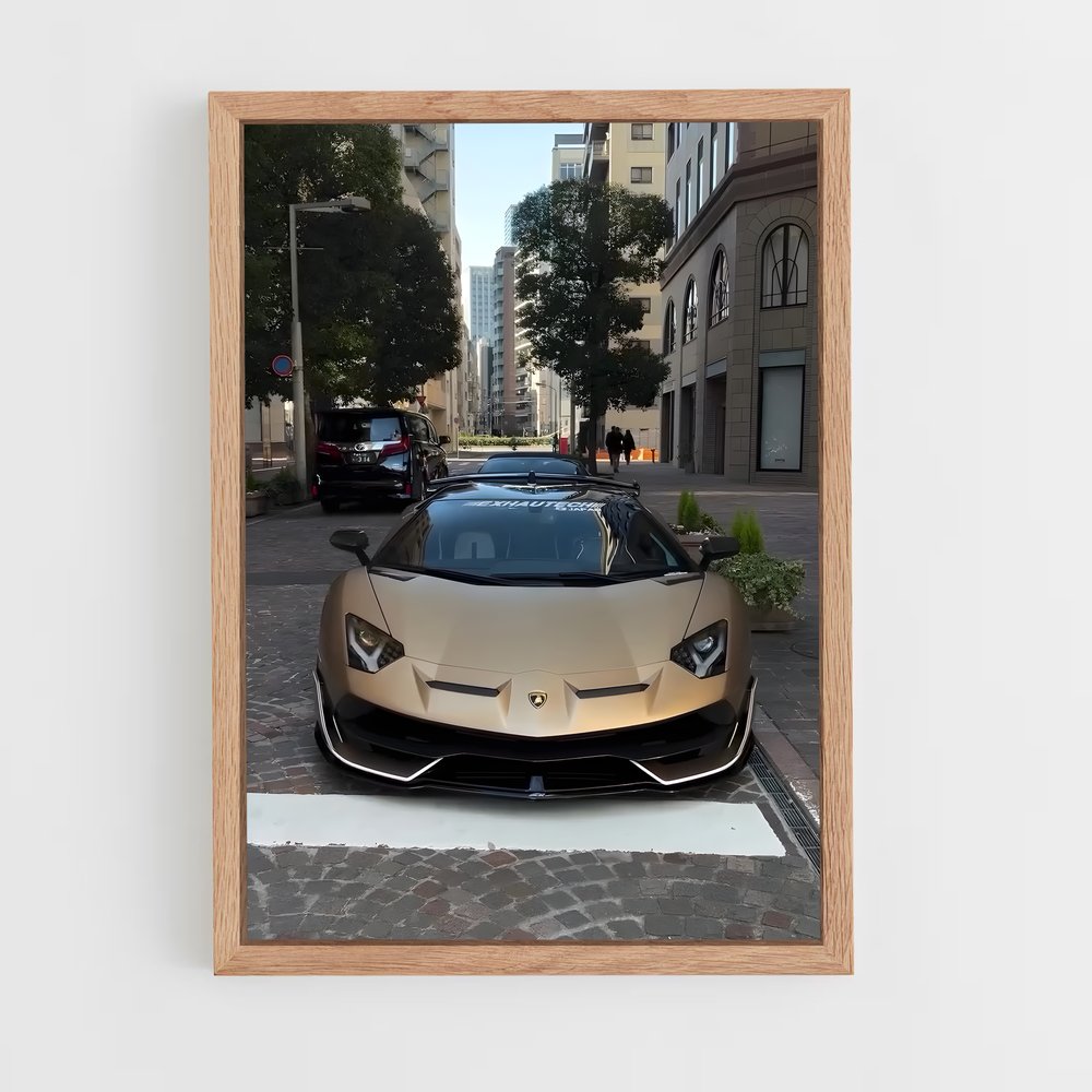 Poster L'Aventador Doré – affiche Lamborghini (vue 4)
